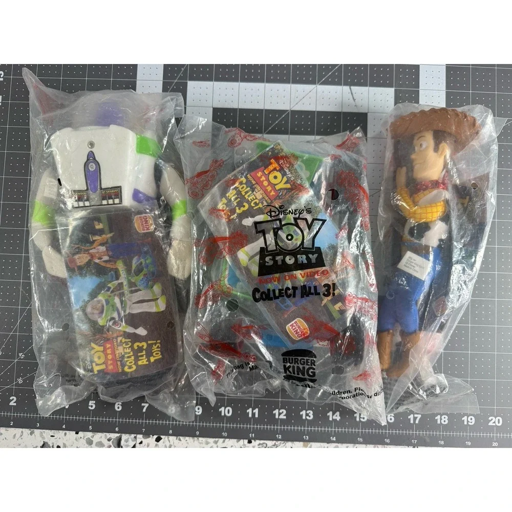 1996 Toy Story Burger King Collect All 3 Toy Figures - Buzz Woody RC